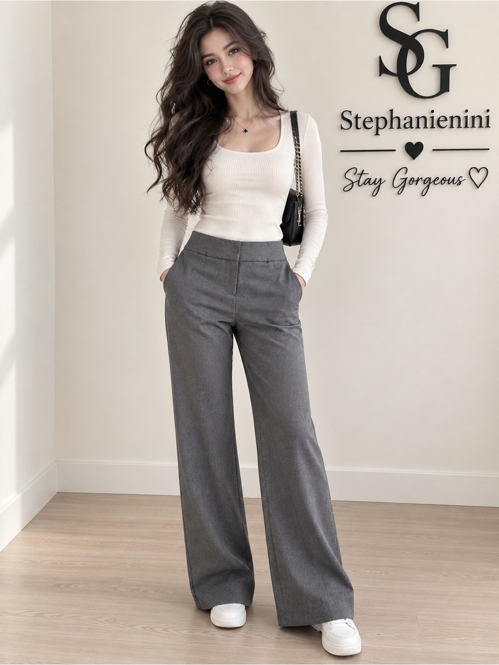 EXPRESS Gray Wide Leg Tailored Dress Pants Trousers Size 2S